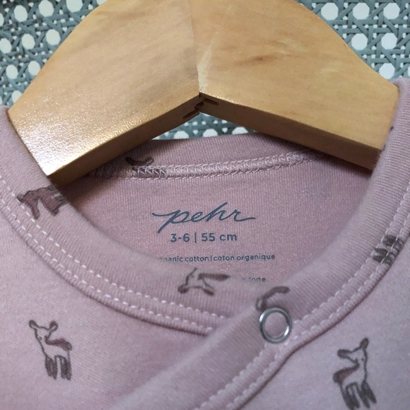 PEHR onesie! Pink with little deer motif! Size 3-6 Months. Snap buttons! - Picture 3 of 3